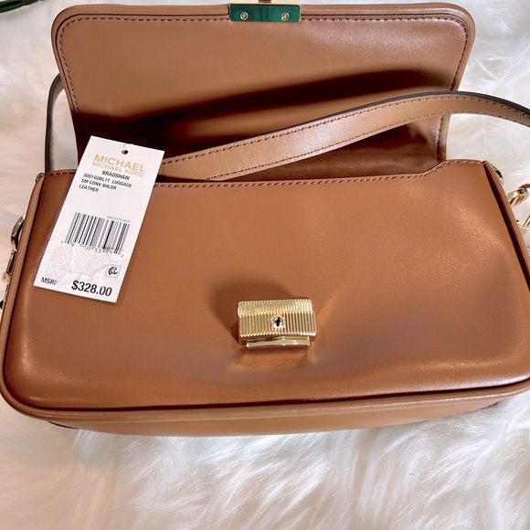 New MICHAEL KORS Bradshaw Small Woven Shoulder handBag Brown, purse, bag - Picture 13 of 13